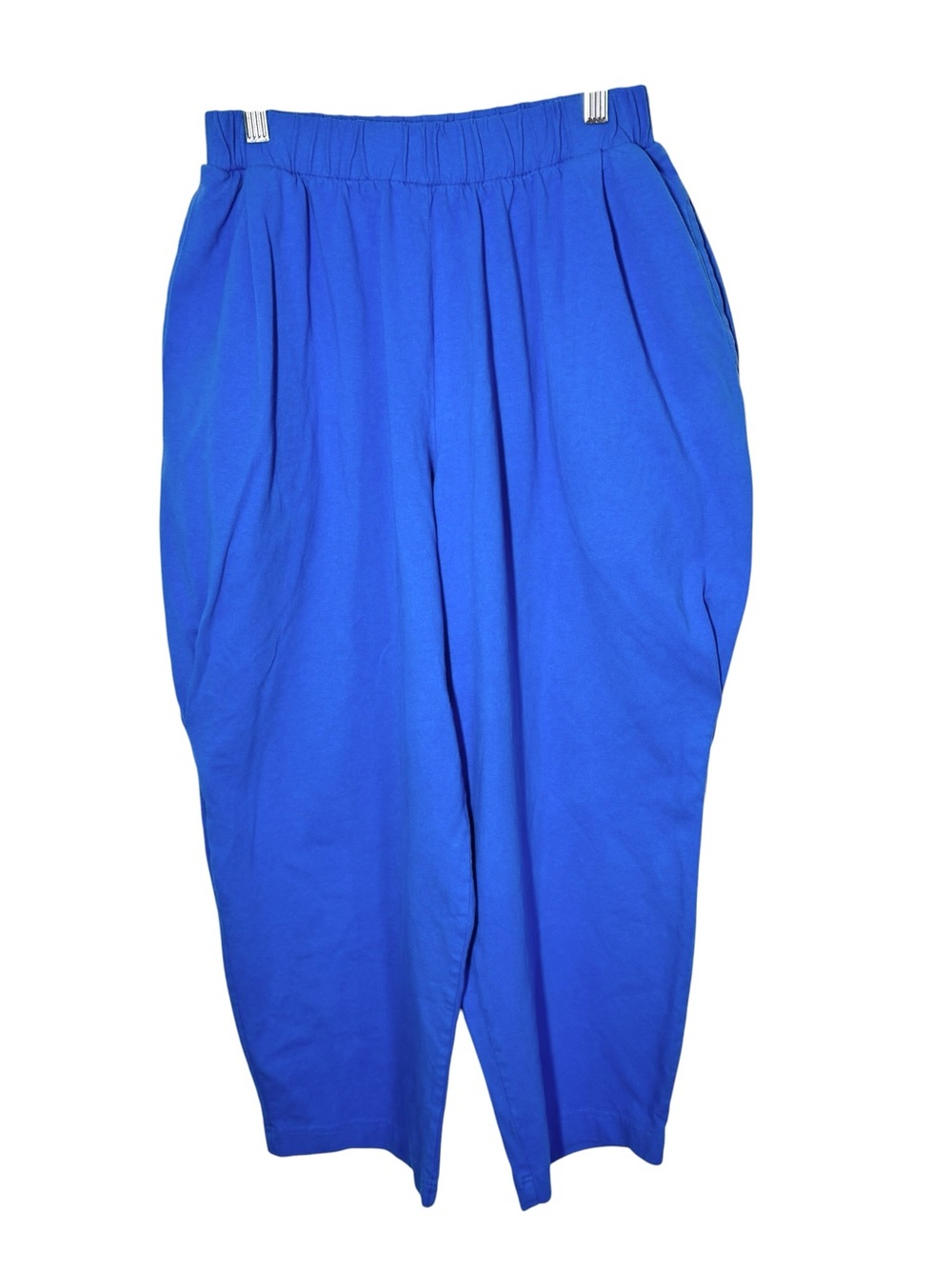 Free People Beach Wide Leg Barrel Pull On Pants Cotton Blue Lounge Crop S